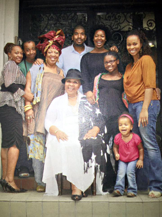 Four generations of the Alawode clan, circa 2011 (clockwise from left): Lemuria Alawode-El, Hannibal Alawode, Aissatou Bey-Grecia, Akhnaten Spencer-El, Moji Alawode-El, Zaiane Alawode, Erica Spencer-El (Aknaten’s wife), Skye Spencer-El (Akhnaten’s eldest daughter) and Grandma Rasheedah Ali-Seck
